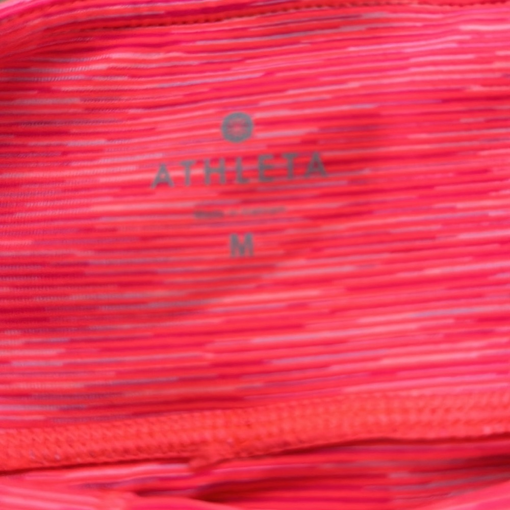 Athleta Womens Leggings Size M Power Up Kick Capris Crop Athletic Workout Coral - Picture 3 of 6